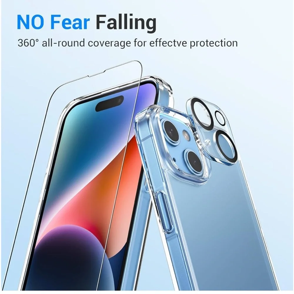 IPhone 15 Case with Screen and Camera Protector